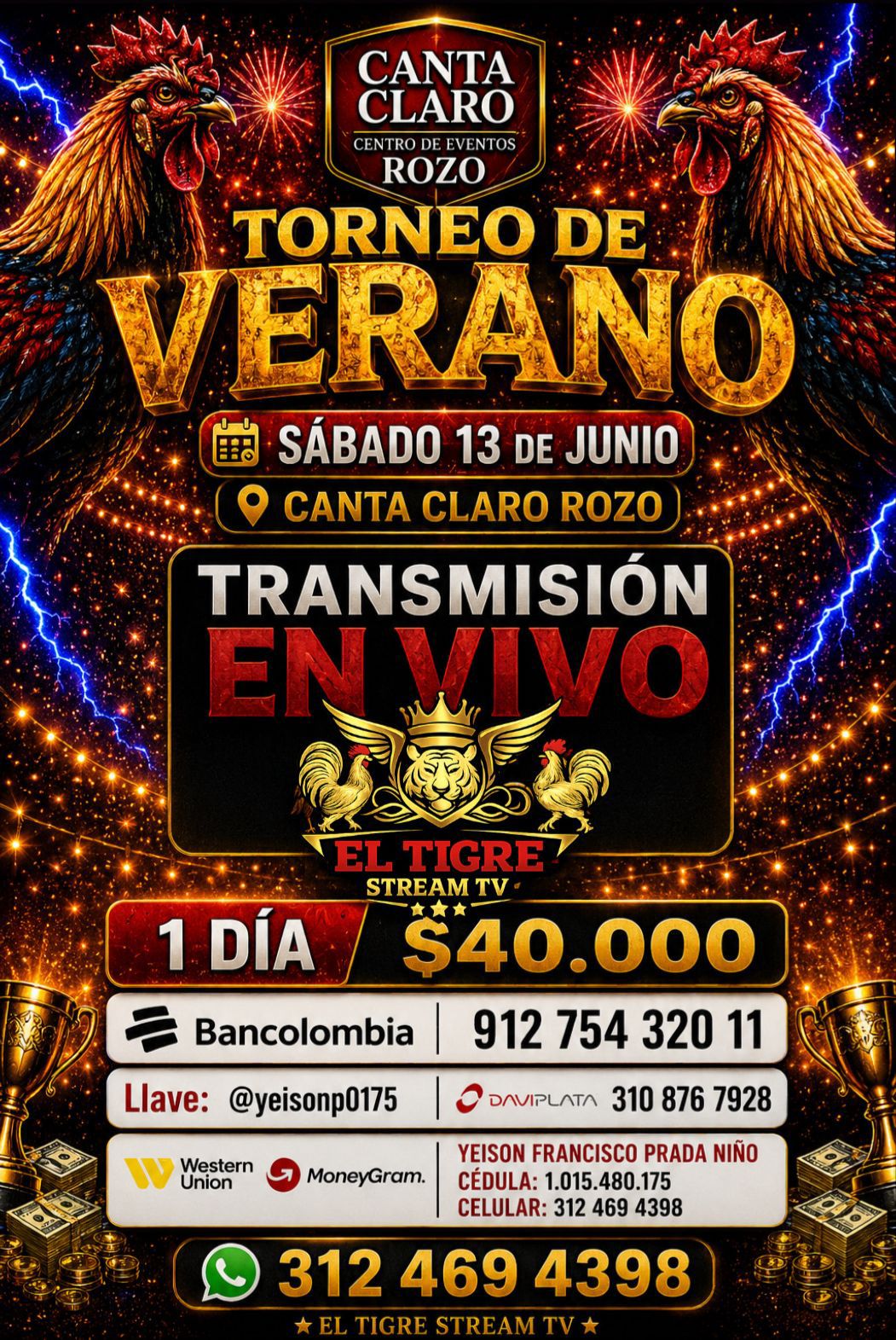 Torneo de Verano Canta Claro Rozo 2026 $
